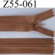 fermeture zip à glissière invisible longueur 55 cm couleur marron non séparable largeur 2.5 cm glissière nylon largeur 4.2 mm 