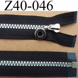 fermeture zip noir largeur 3.2 cm longueur 40 cm  séparable  glissière nylon moulé reflets couleur arc en ciel 6 mm 