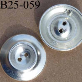bouton fantaisie en métal  25 mm couleur métal argenté diamètre 25 millimètres