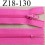 fermeture zip de marque à glissière longueur 18 cm couleur rose fushia non séparable largeur 2.5 cm glissière nylon zip 4.2 mm