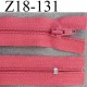 fermeture zip de marque à glissière longueur 18 cm couleur rose non séparable largeur 2.5 cm glissière nylon largeur zip 4.2 mm