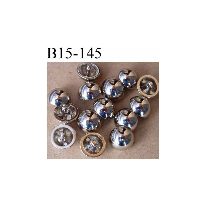bouton 15 mm en pvc chromé très brillant accroche avec un anneau  diamètre 15 millimètres prix à la pièce