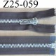fermeture zip à glissière longueur 25 cm couleur marron taupe séparable zip métal largeur 3 cm largeur glissière 6 mm