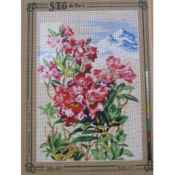 canevas 30X40 marque SEG DE PARIS thème fleurs dimension 30 centimètres par 40 centimètres 100 % coton