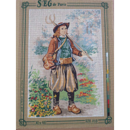 canevas 30X40 marque SEG DE PARIS thème paysan  dimension 30 centimètres par 40 centimètres 100 % coton