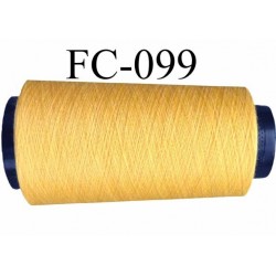 Cone de fil polyester fil n°120 couleur jaune longueur du cone 5000 mètres fabriqué en France