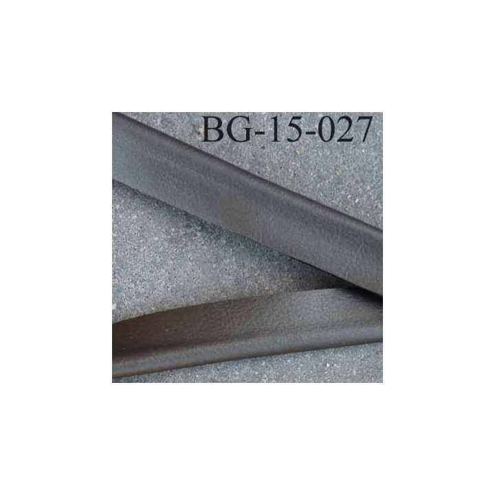 galon biais ruban passe poil façon cuir souple et doux largeur 15 mm couleur  gris anthracite  prix au mètre