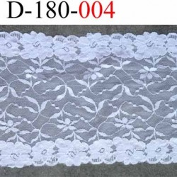 dentelle blanche superbe thème fleurs largeur 180 mm lycra élastique couleur blanc prix au mètre