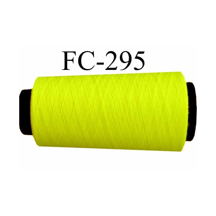 Cone de fil  polyester  fil n°120 couleur jaune fluo longueur du cone 2000 mètres bobiné en France