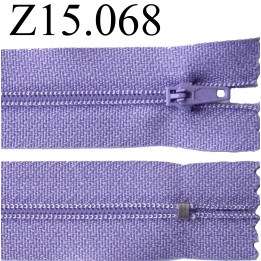 fermeture éclair 15 cm couleur violet  zip nylon non séparable  