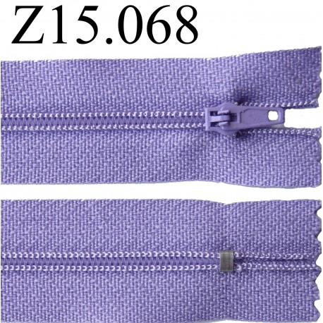 fermeture éclair 15 cm couleur violet zip nylon non séparable 