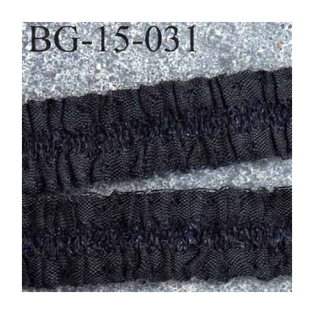 biais galon ruban froncé style dentelle couleur noir syntétique élastiqué 50 % largeur 15 mm prix au mètres