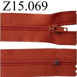 fermeture zip 15 cm couleur rouille zip nylon non séparable 