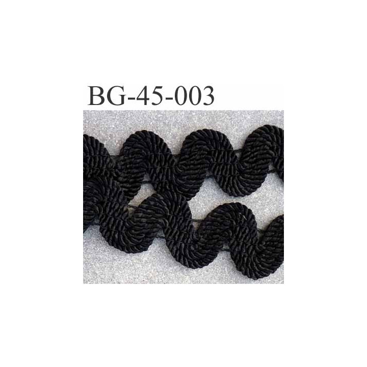 gallon ruban serpentine superbe élastiqué couleur noir largeur 45 mm épaisseur 4 mm prix au mètre
