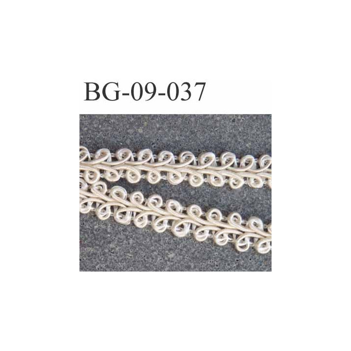 biais galon ruban largeur 9 mm couleur écru lumineux  coton satiné style dentelle boucle largeur 9 mm prix au mètre