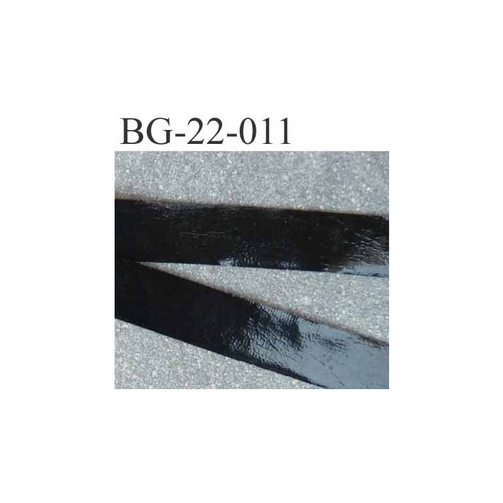 biais galon ruban couleur  noir brillant façon cuir ou latex ou simili  souple  très joli largeur 22 mm prix au mètre