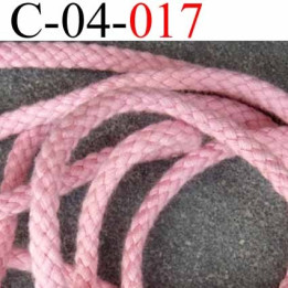 cordon 100 % coton superbe souple  couleur rose diamètre 4 mm prix au  mètre