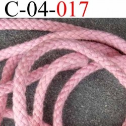 cordon 100 % coton superbe souple couleur rose diamètre 4 mm prix au mètre