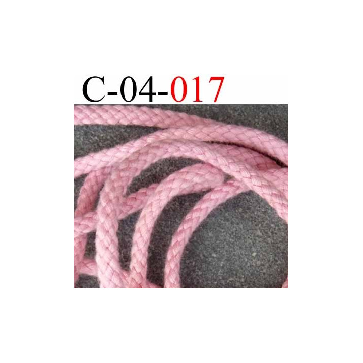 cordon 100 % coton superbe souple  couleur rose diamètre 4 mm prix au  mètre