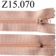 fermeture éclair 15 cm couleur rose saumon zip nylon non séparable 