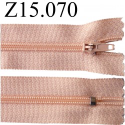 fermeture zip 15 cm couleur rose saumon zip nylon non séparable 