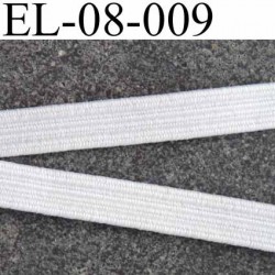 élastique plat largeur 8 mm couleur blanc un peu plus rigide que la référence EL-08-005 prix au mètre 