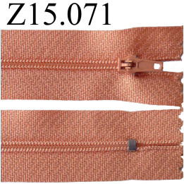 fermeture éclair 15 cm couleur rose saumon  zip nylon non séparable  