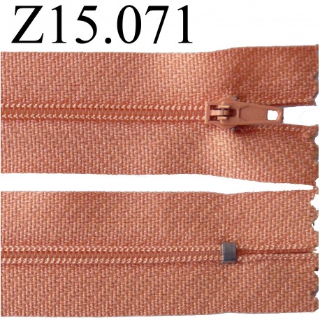 fermeture éclair 15 cm couleur rose saumon zip nylon non séparable 