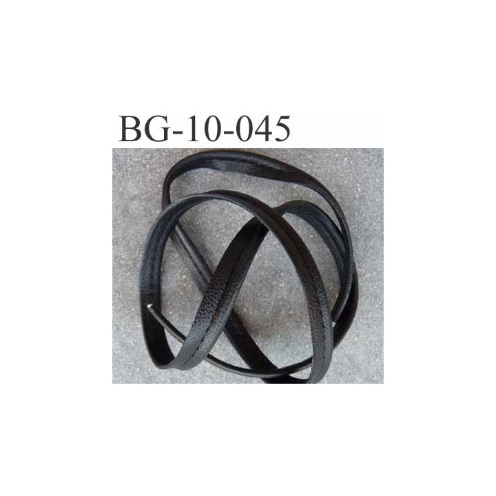 Galon biais ruban passepoil façon cuir largeur 10 mm couleur noir avec lien cordon coton 2 mm  prix au mètre