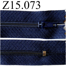 fermeture éclair 15 cm couleur bleu foncé  zip nylon non séparable 