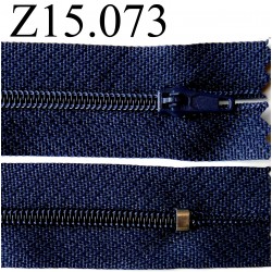 fermeture éclair 15 cm couleur bleu foncé zip nylon non séparable 