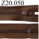 fermeture éclair 20 cm couleur marron zip nylon non séparable 