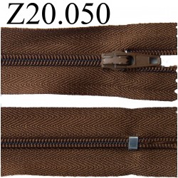 fermeture zip 20 cm couleur marron zip nylon non séparable 