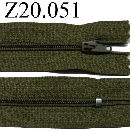 fermeture éclair 20 cm couleur vert zip nylon non séparable 