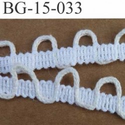 biais coton galon ruban dentelle boucle boutonnière couleur blanc et boucle écru clair largeur 15 mm 