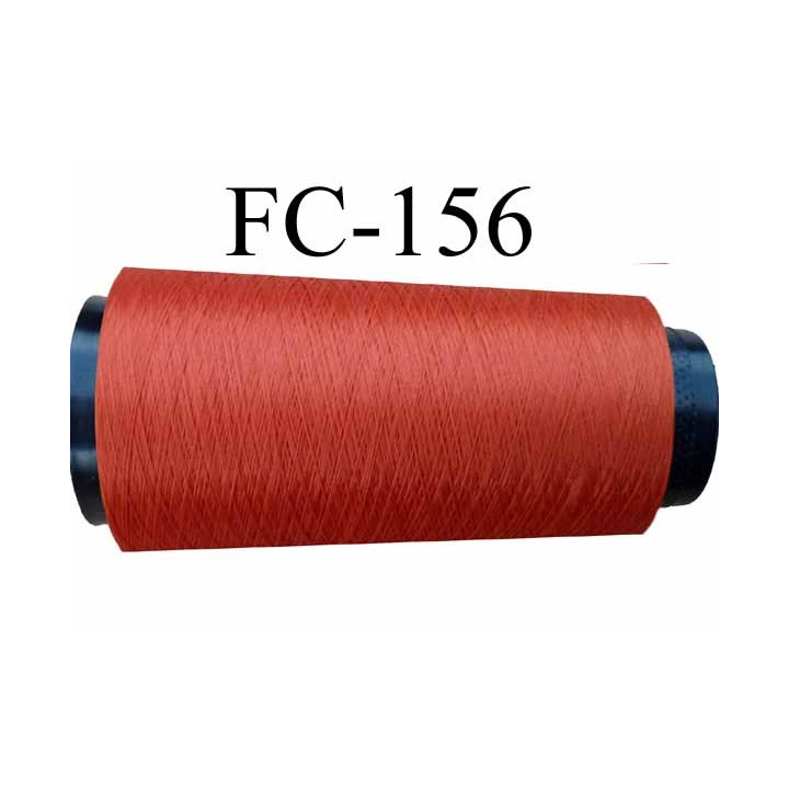 Cone de fil mousse polyester texturé fil n° 120 couleur rouille longueur du cone 2000 mètres bobiné en France