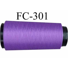 CONE de fil mousse Polyester texturé fil n° 167/1 couleur violet lumineux  longueur de 1000 mètres bobiné en France