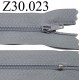 fermeture zip 30 cm couleur gris bleuté zip nylon non séparable