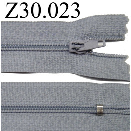fermeture éclair 30 cm couleur gris  zip nylon non séparable  