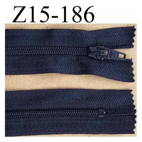 fermeture zip à glissière longueur 15 cm couleur bleu marine non séparable zip nylon largeur 2.5 cm largeur du zip 4 mm