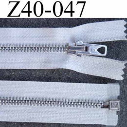fermeture zip  longueur 40 cm couleur naturel séparable double curseur zip métal largeur 3 cm largeur du zip 6 mm