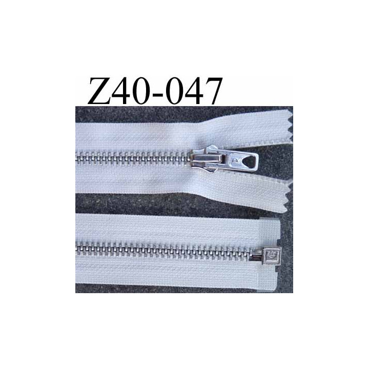 fermeture zip  longueur 40 cm couleur naturel séparable double curseur zip métal largeur 3 cm largeur du zip 6 mm