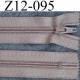 fermeture zip à glissière longueur 12 cm couleur marron clair beige non séparable largeur 2.5 cm glissière nylon zip du 4 mm