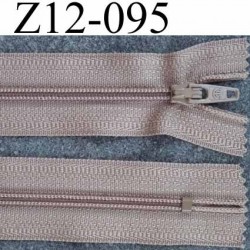 fermeture zip à glissière longueur 12 cm couleur marron clair beige non séparable largeur 2.5 cm glissière nylon zip du 4 mm