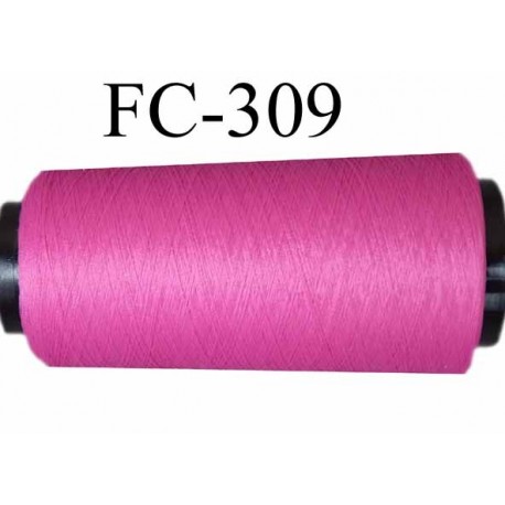 Cone de fil mousse texturé polyester fil n° 120 couleur fushia longueur 1000 mètres bobiné en France