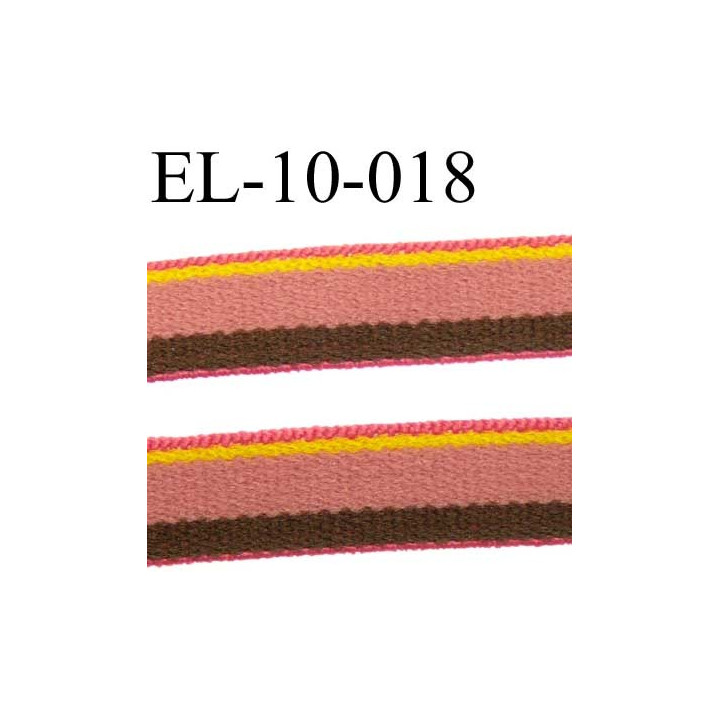élastique plat largeur 10 mm couleur rose marron jaune et fushia prix au mètre