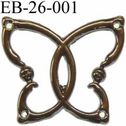 Papillon en acier bleuté chromé superbe avec 4 trous aux angles largeur 26 mm hauteur 23 mm