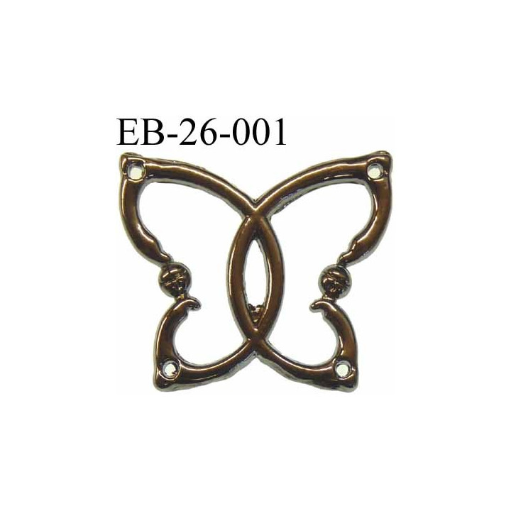 Papillon en acier bleuté chromé superbe avec 4 trous aux angles largeur 26 mm hauteur 23 mm