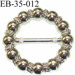 Boucle étrier anneau  métal chromé diamètre extérieur 3.5 cm diamètre intérieur 2.1 cm idéal  sangle de 20 mm épaisseur 4 mm