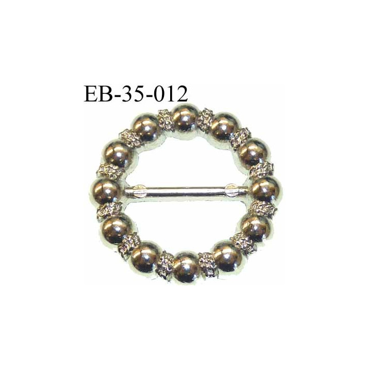Boucle étrier anneau  métal chromé diamètre extérieur 3.5 cm diamètre intérieur 2.1 cm idéal  sangle de 20 mm épaisseur 4 mm